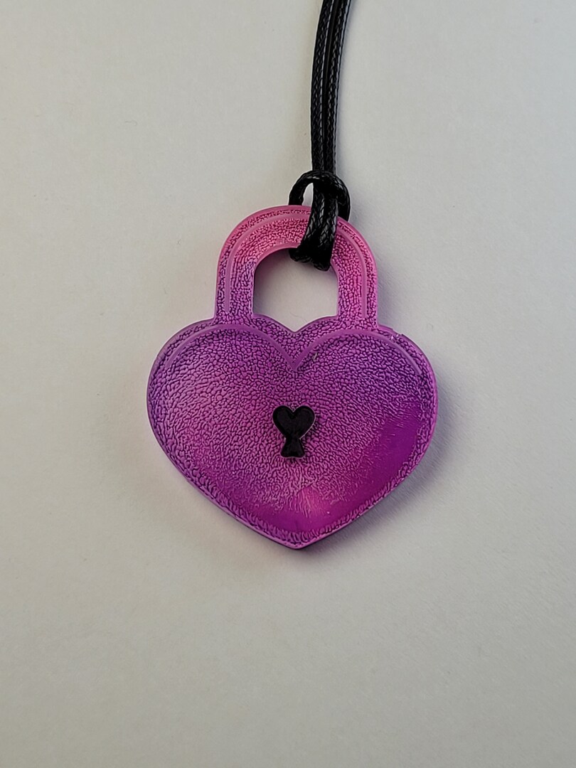 Handcrafted Pink and White Heart Shaped Lock Pendant Necklace or Keychain MakerPlace by Michaels